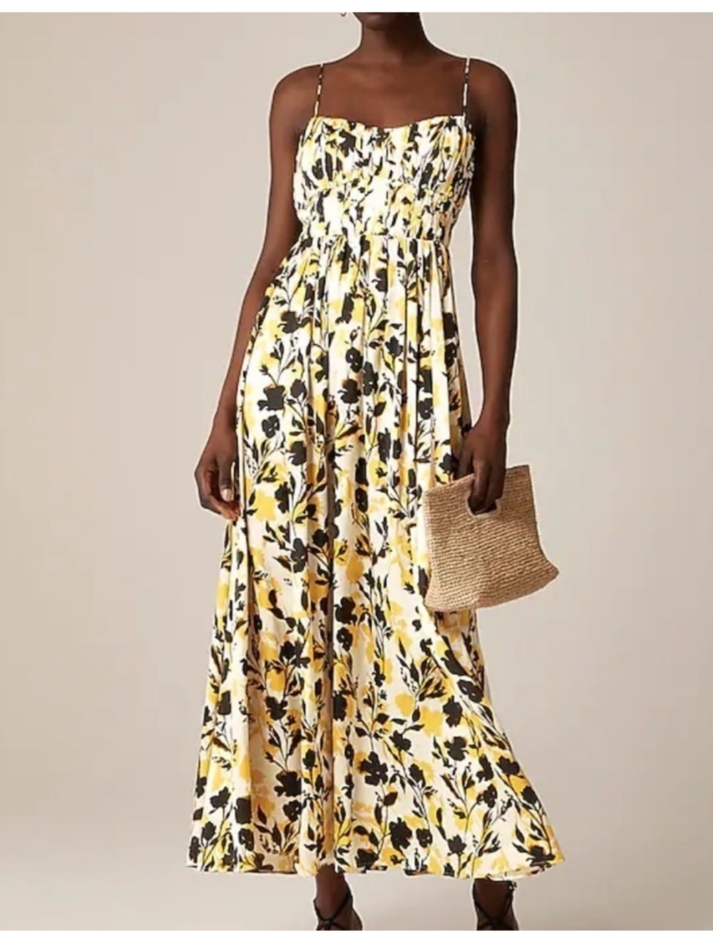 NWT Jcrew Collection ruched maxi dress in luster georgette